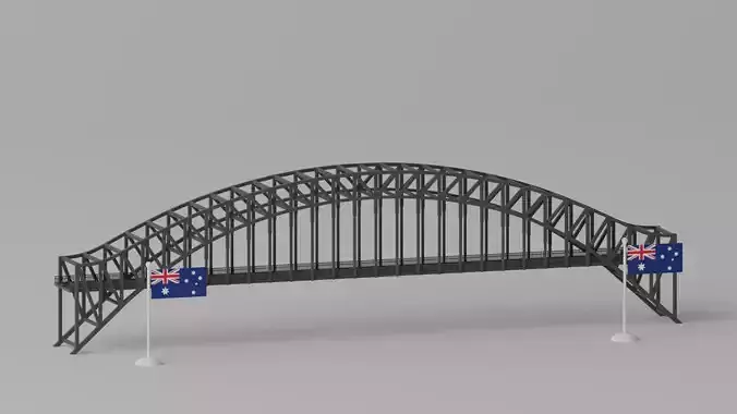 Sydney Harbour Bridge Australia Low-poly 3D model