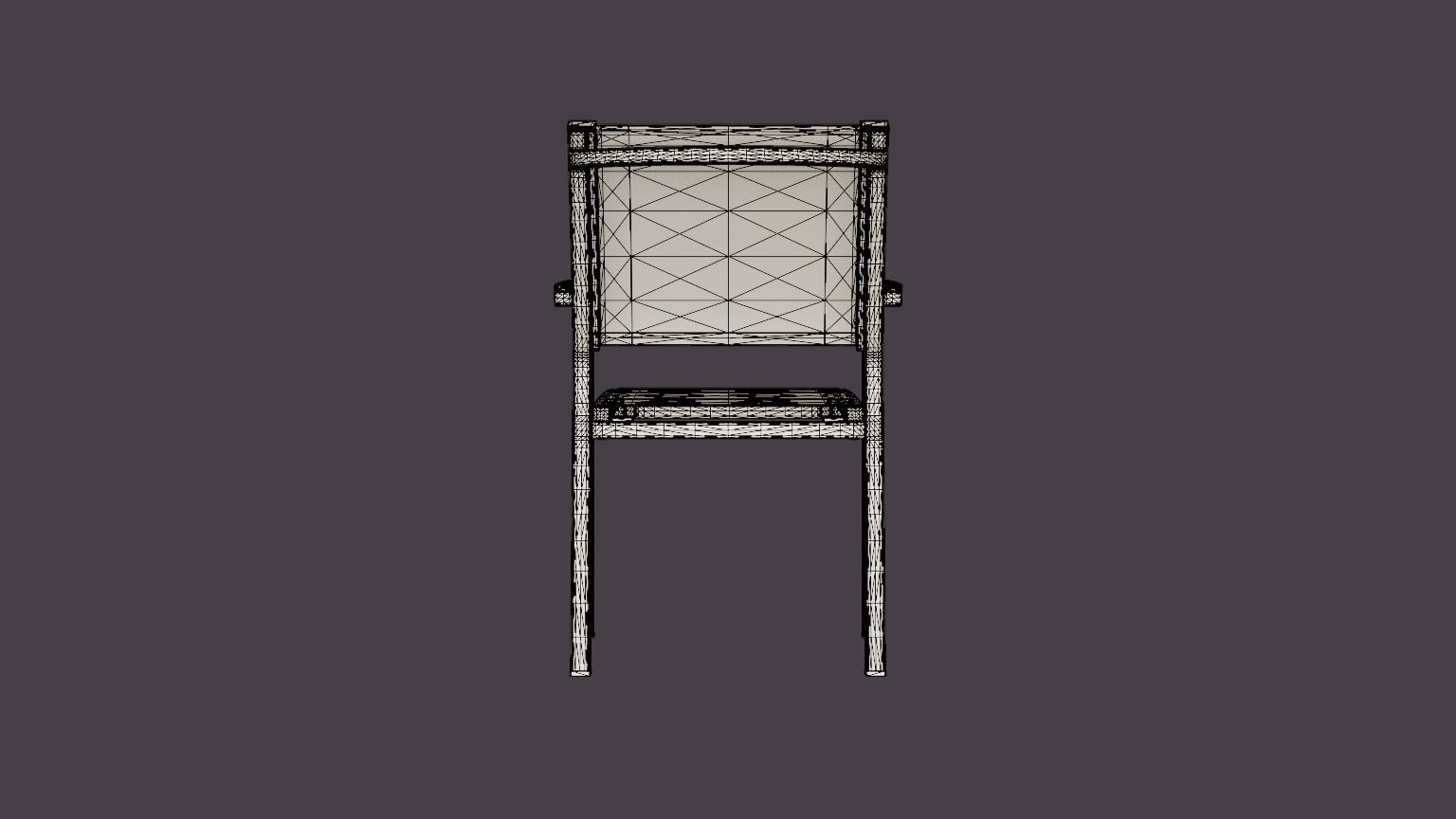 Twin stacking chair Low-poly 3D model_5