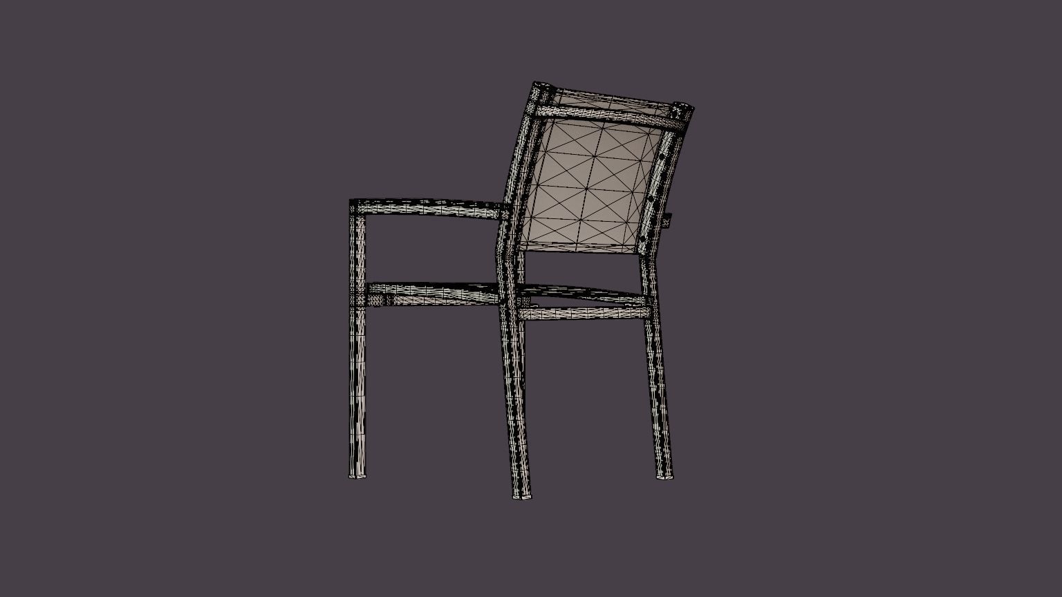 Twin stacking chair Low-poly 3D model_6