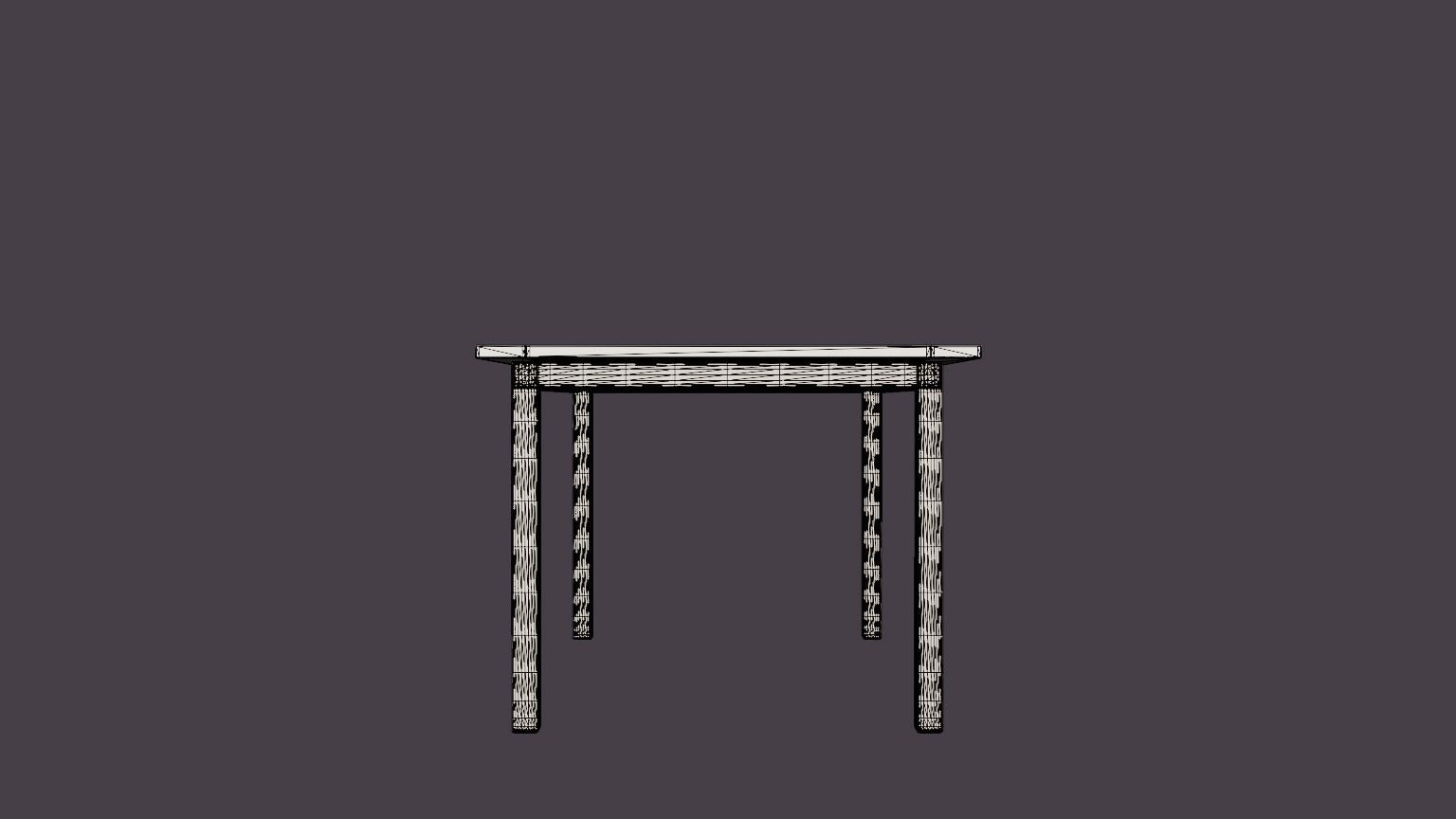 Twin dining table Low-poly 3D model_7