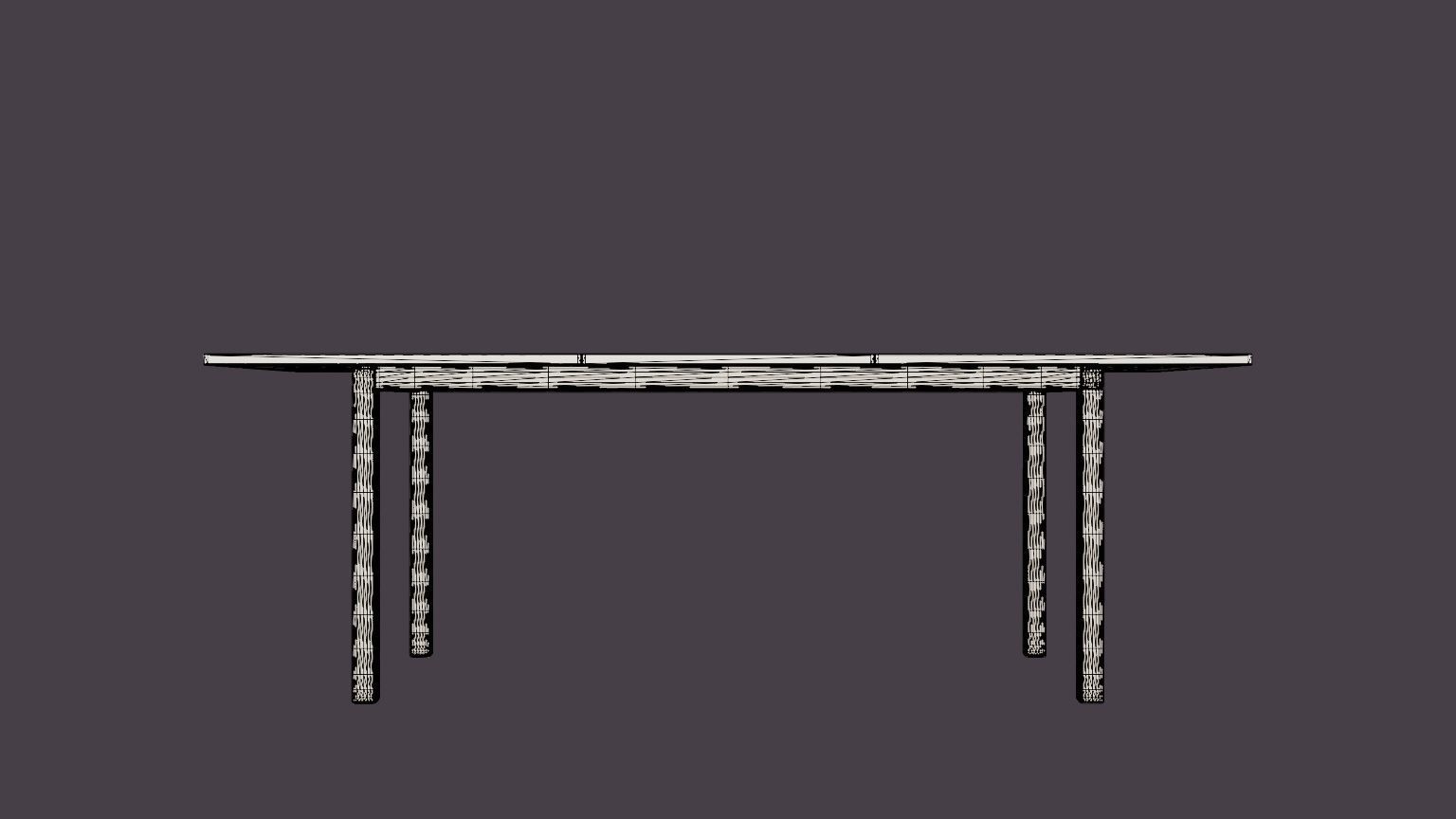 Twin dining table Low-poly 3D model_5