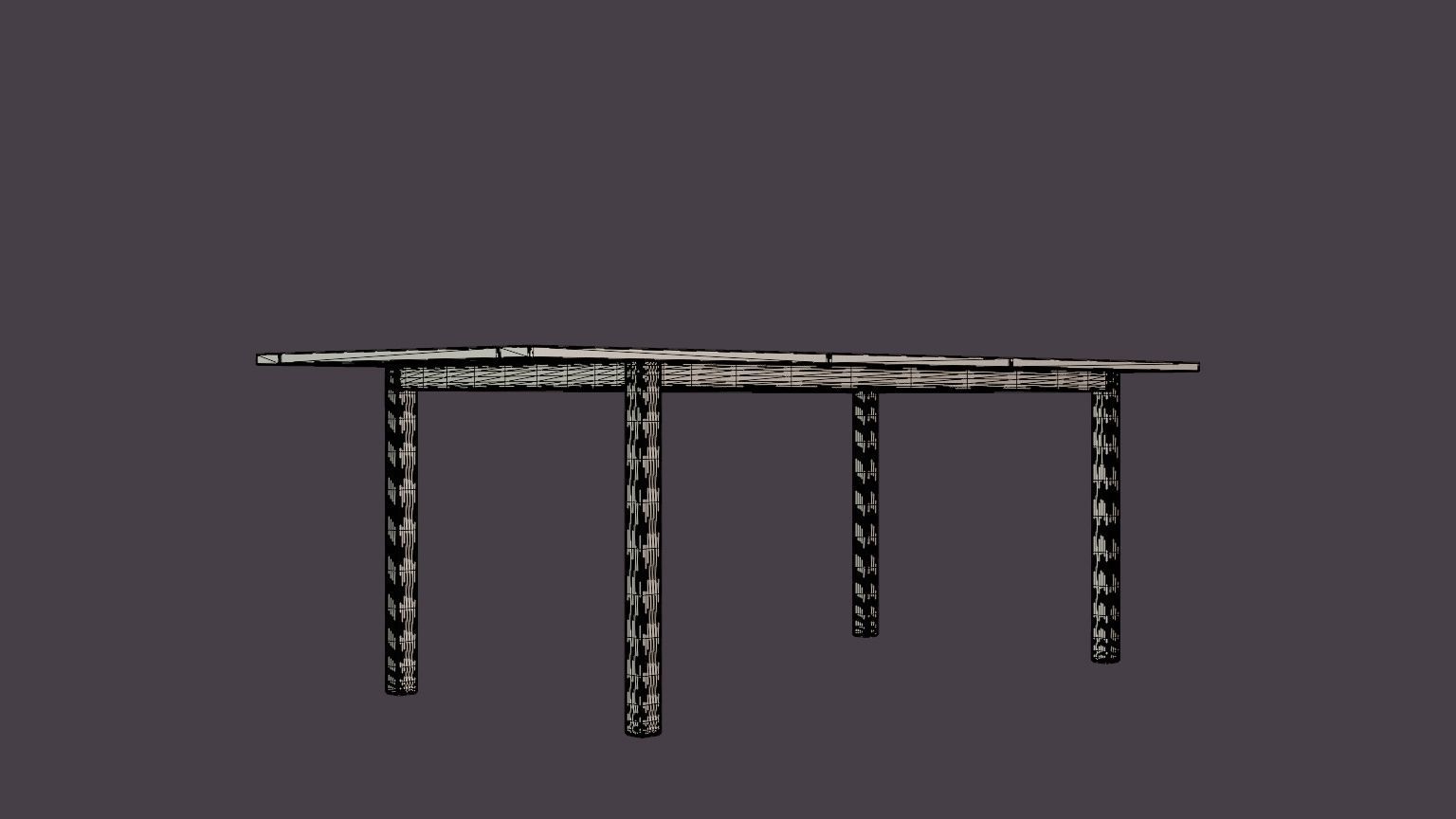 Twin dining table Low-poly 3D model_6