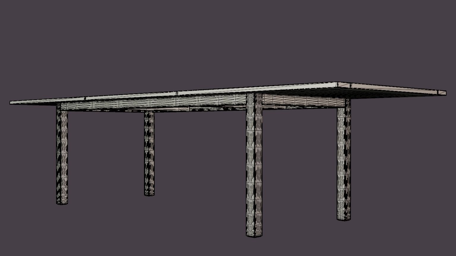 Twin dining table Low-poly 3D model_6