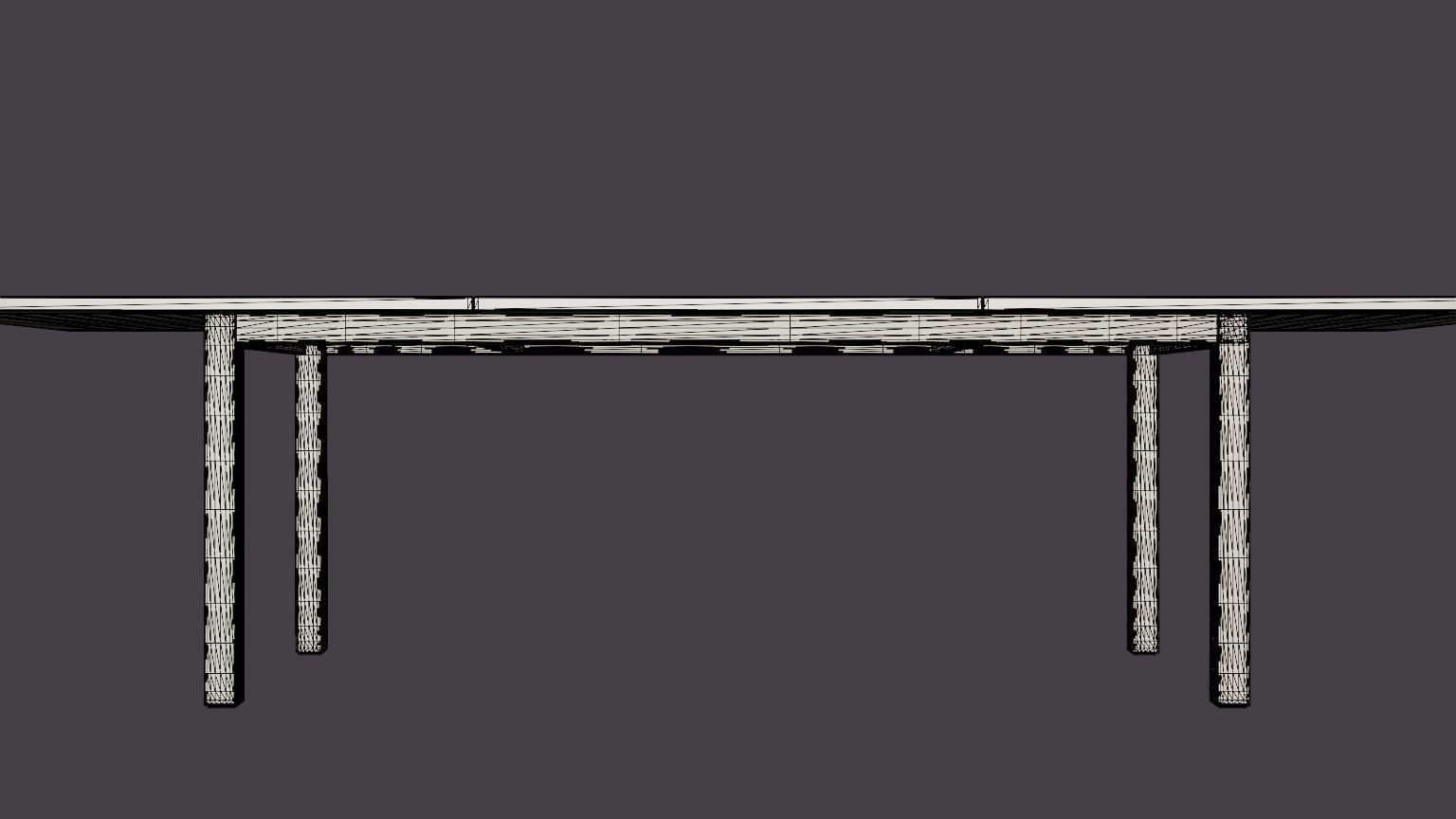 Twin dining table Low-poly 3D model_7