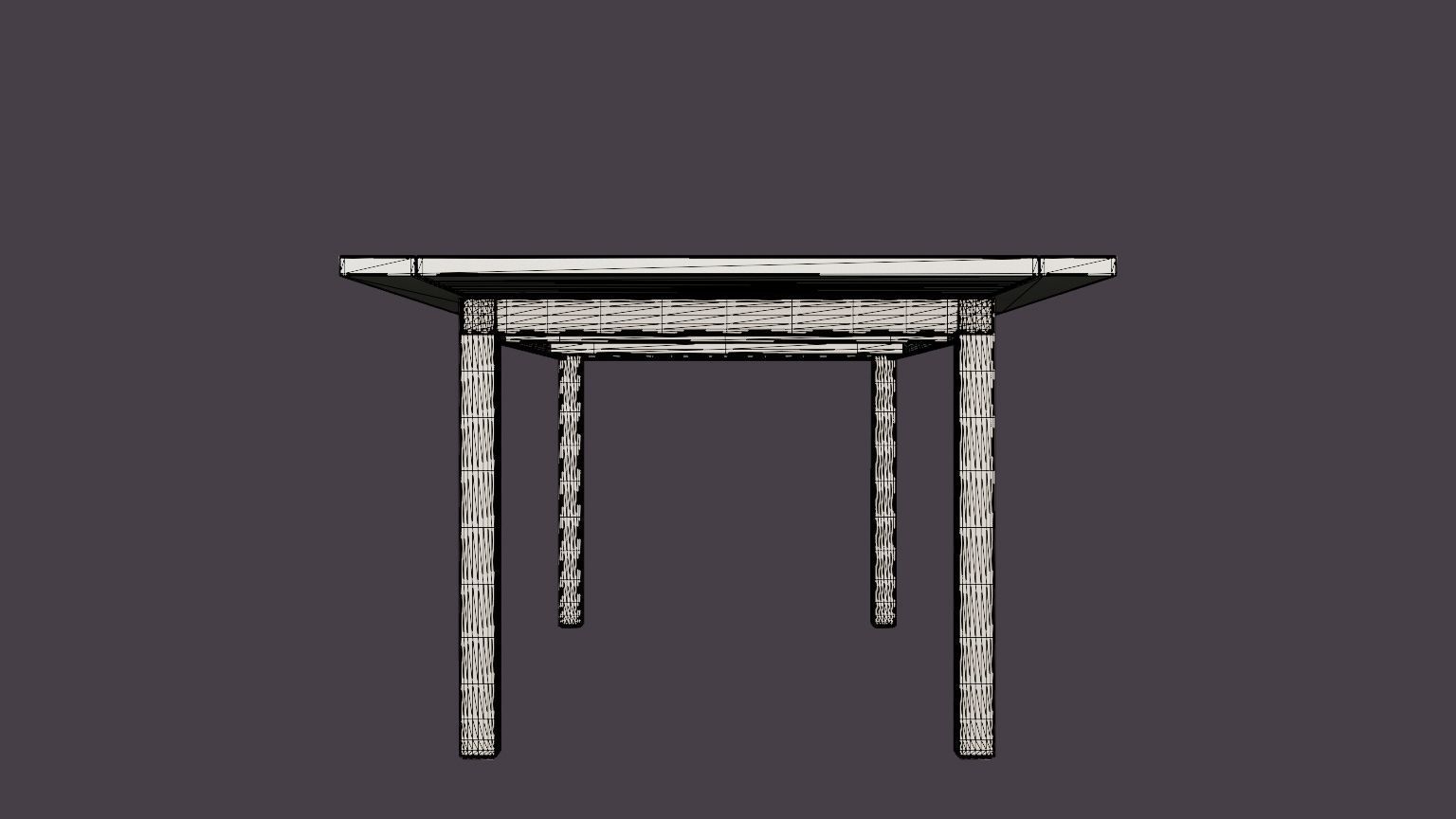 Twin dining table Low-poly 3D model_5