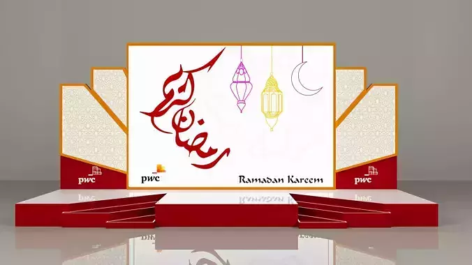 3 stage 4x14 and Islamic gate and mockup 3D model