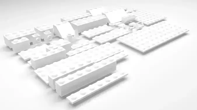White Glass Lego Bricks Set