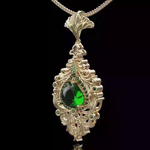 Lux pendant silver gold jewelry printable 3D model