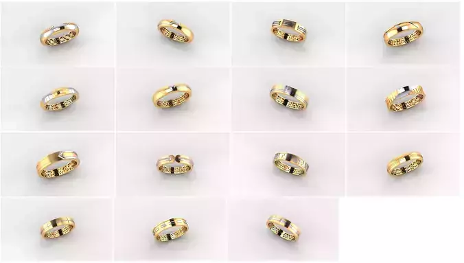 15 3d PlainRings  Models bulk 3D print model