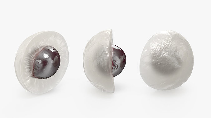 Half Peeled Longan Fruit 3D model 7