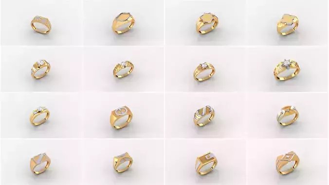 65 3d PlainRings  Models bulk 3D print model