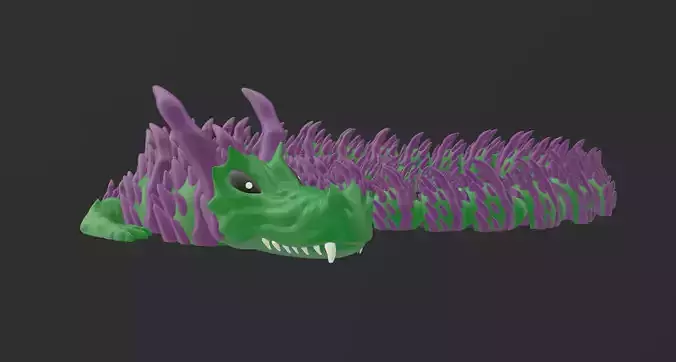 articulated spiked dragon 3D print model