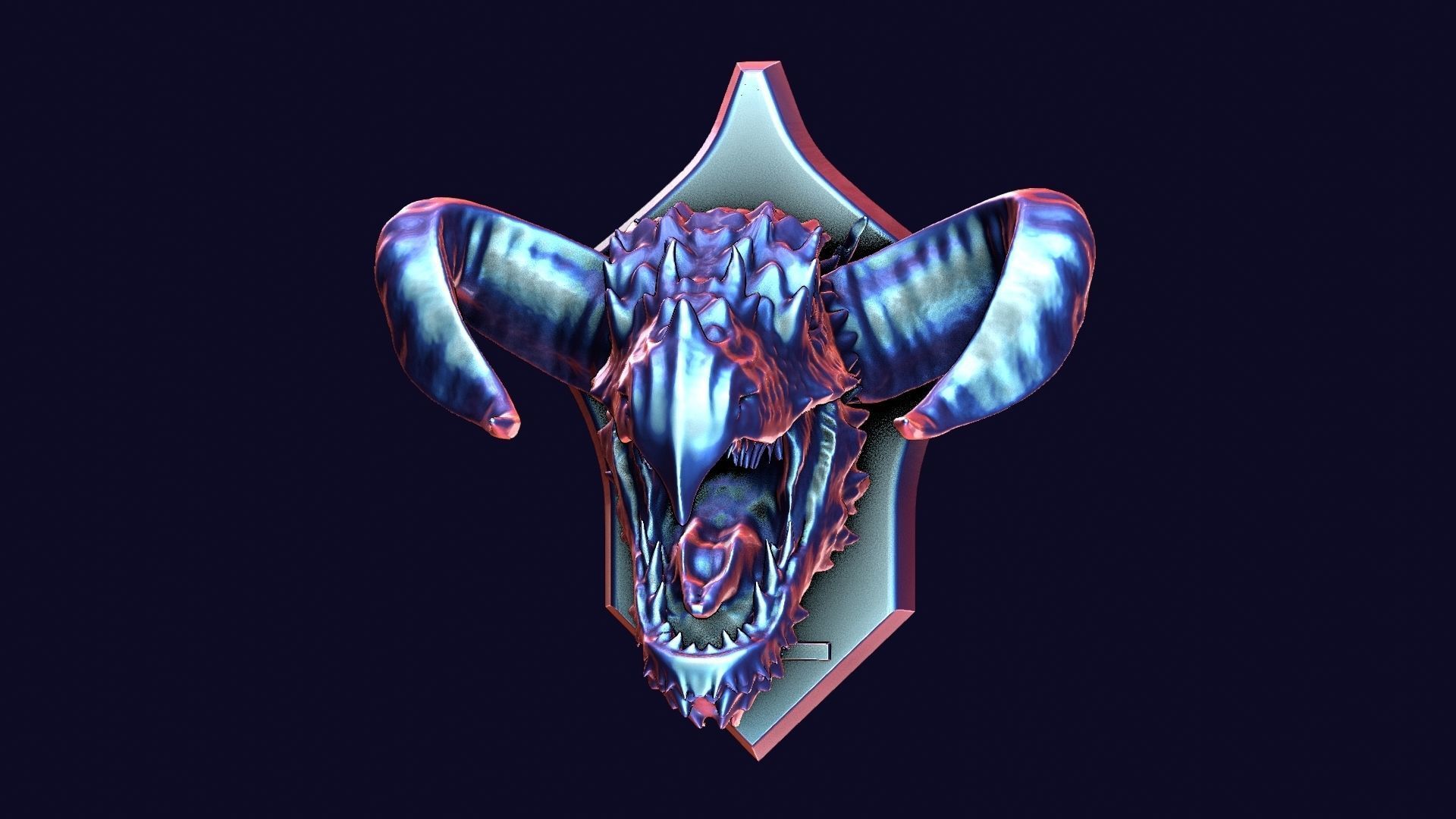 Golden Dragon Head Trophy 3D model_18