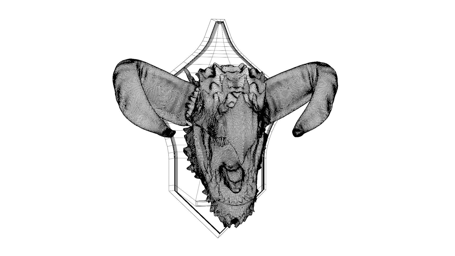 Golden Dragon Head Trophy 3D model_29