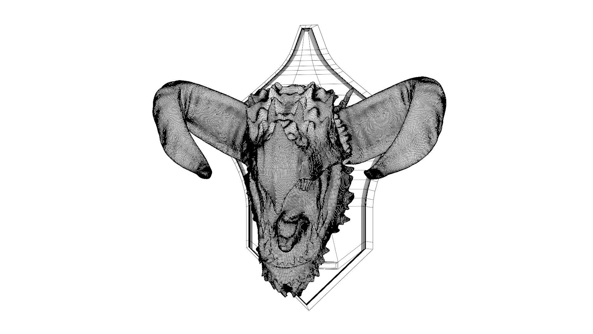 Golden Dragon Head Trophy 3D model_30