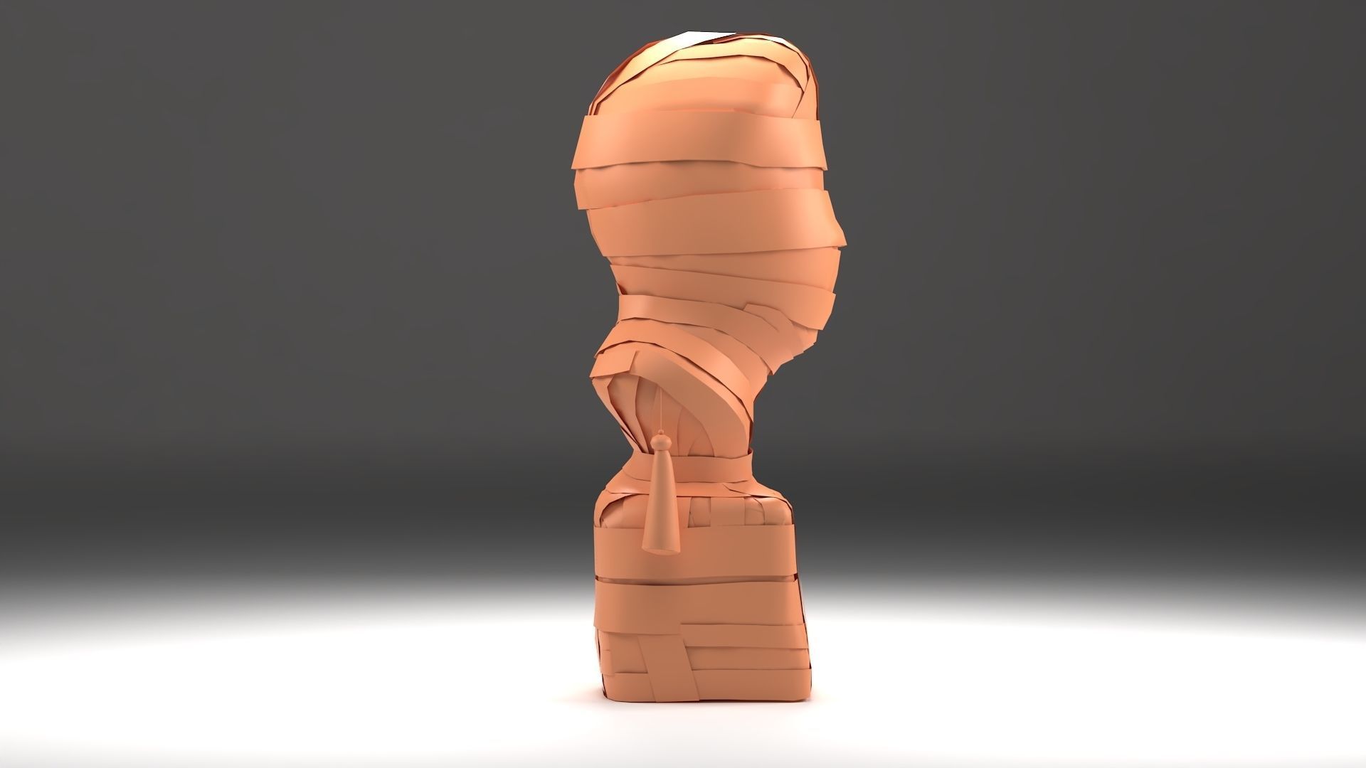 Statue bust LOWPOLY Game model Low-poly 3D model_2