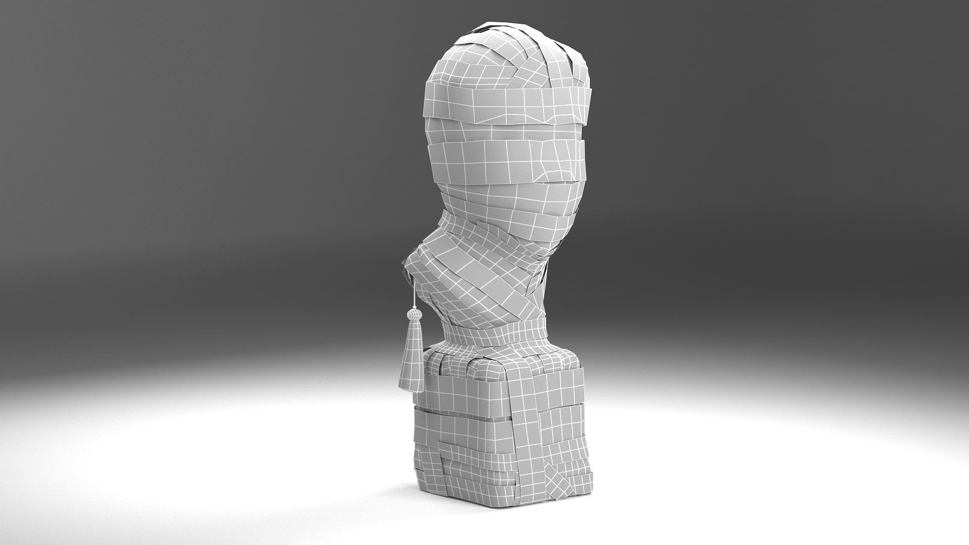 Statue bust LOWPOLY Game model Low-poly 3D model_7