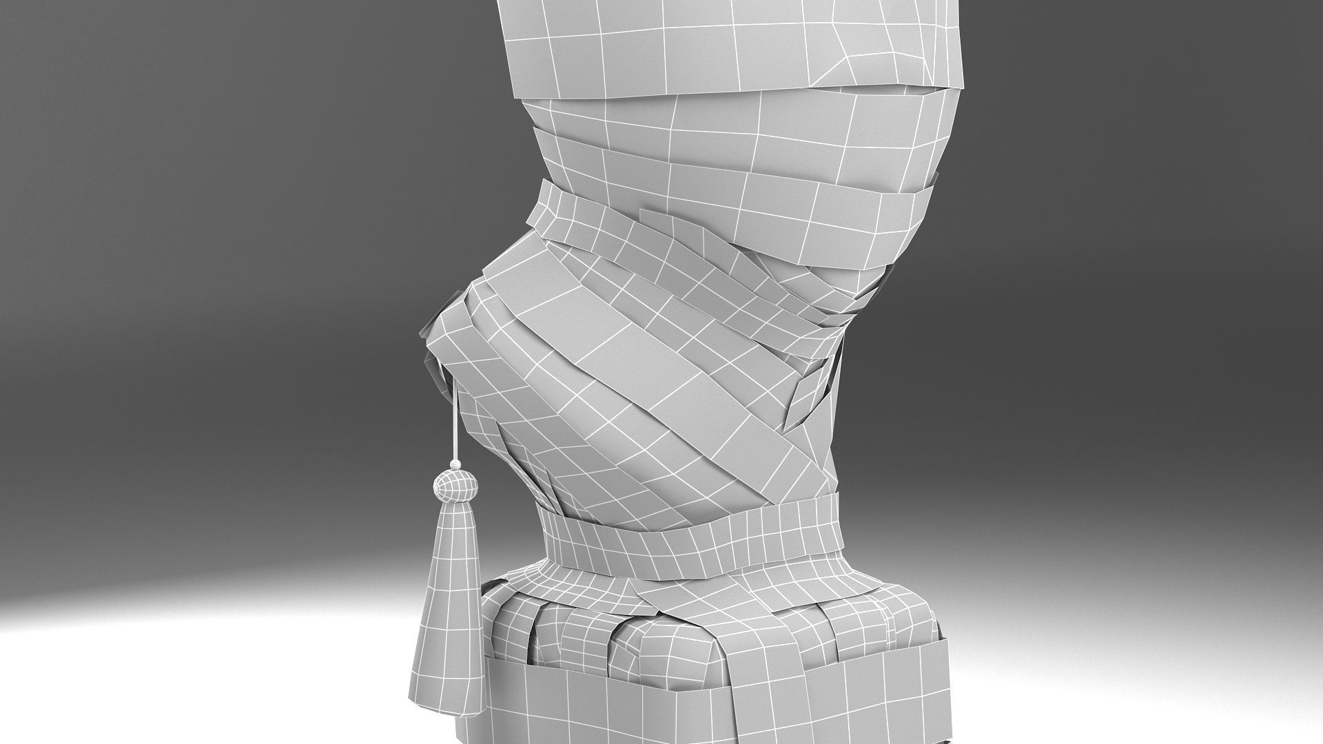 Statue bust LOWPOLY Game model Low-poly 3D model_6