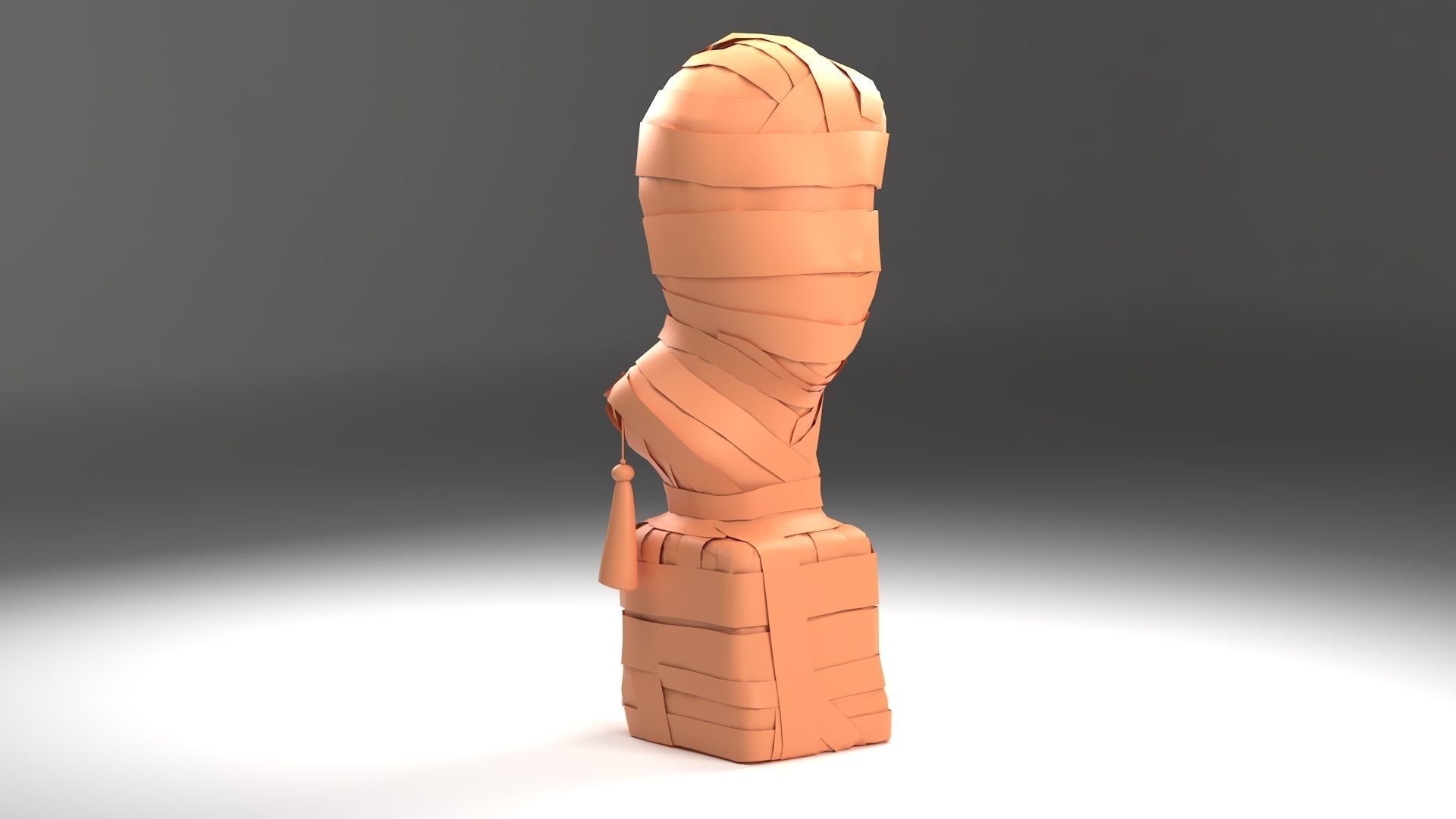 Statue bust LOWPOLY Game model Low-poly 3D model_1
