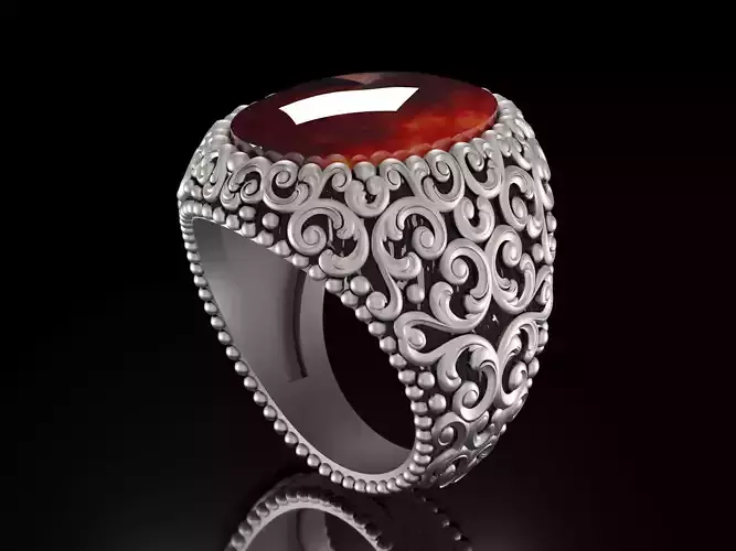 mens ring new very special oxidized embossed mens ring