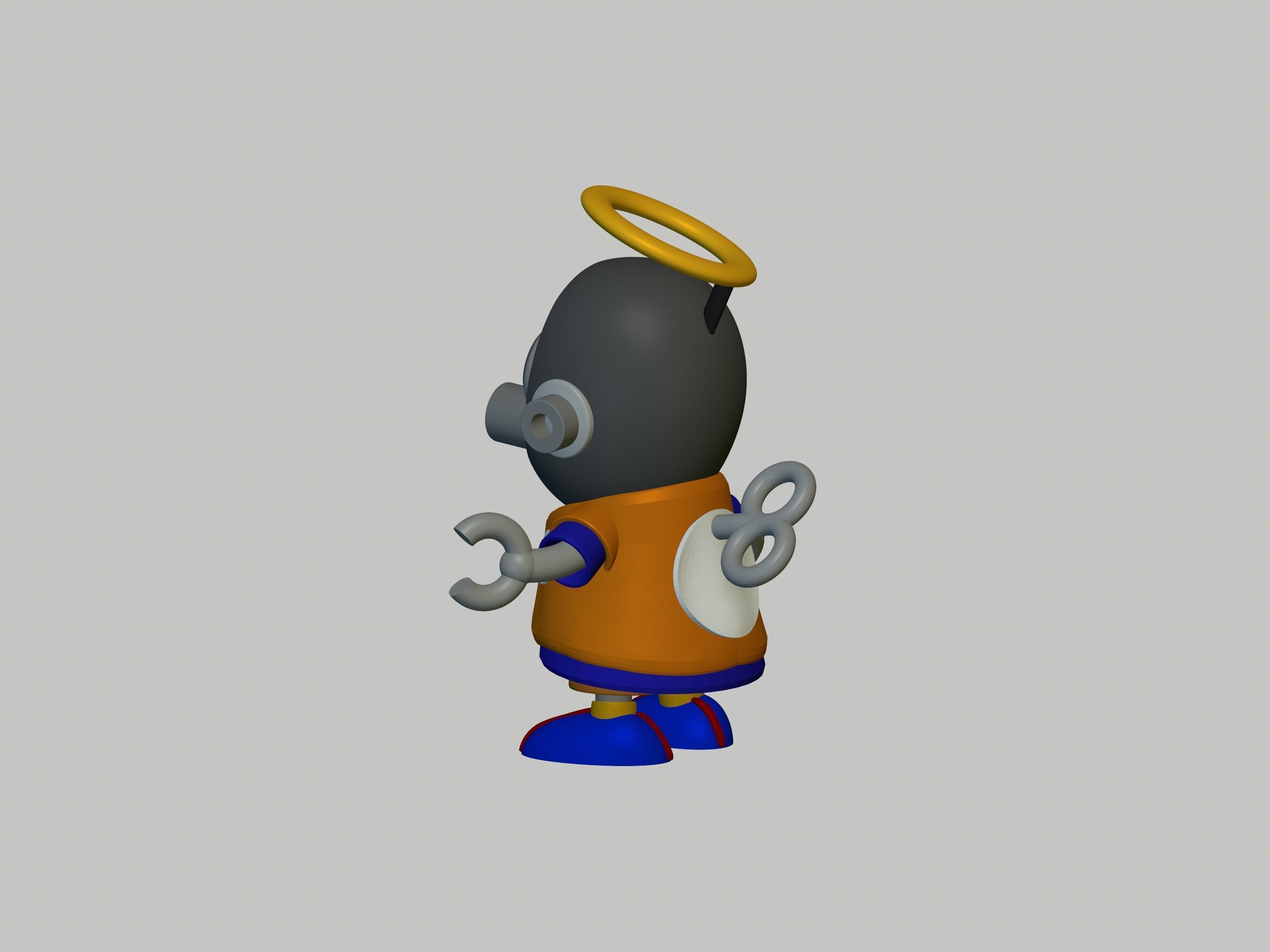 Akira Toriyama Robot mascot with nimbus cloud 3D print model_15