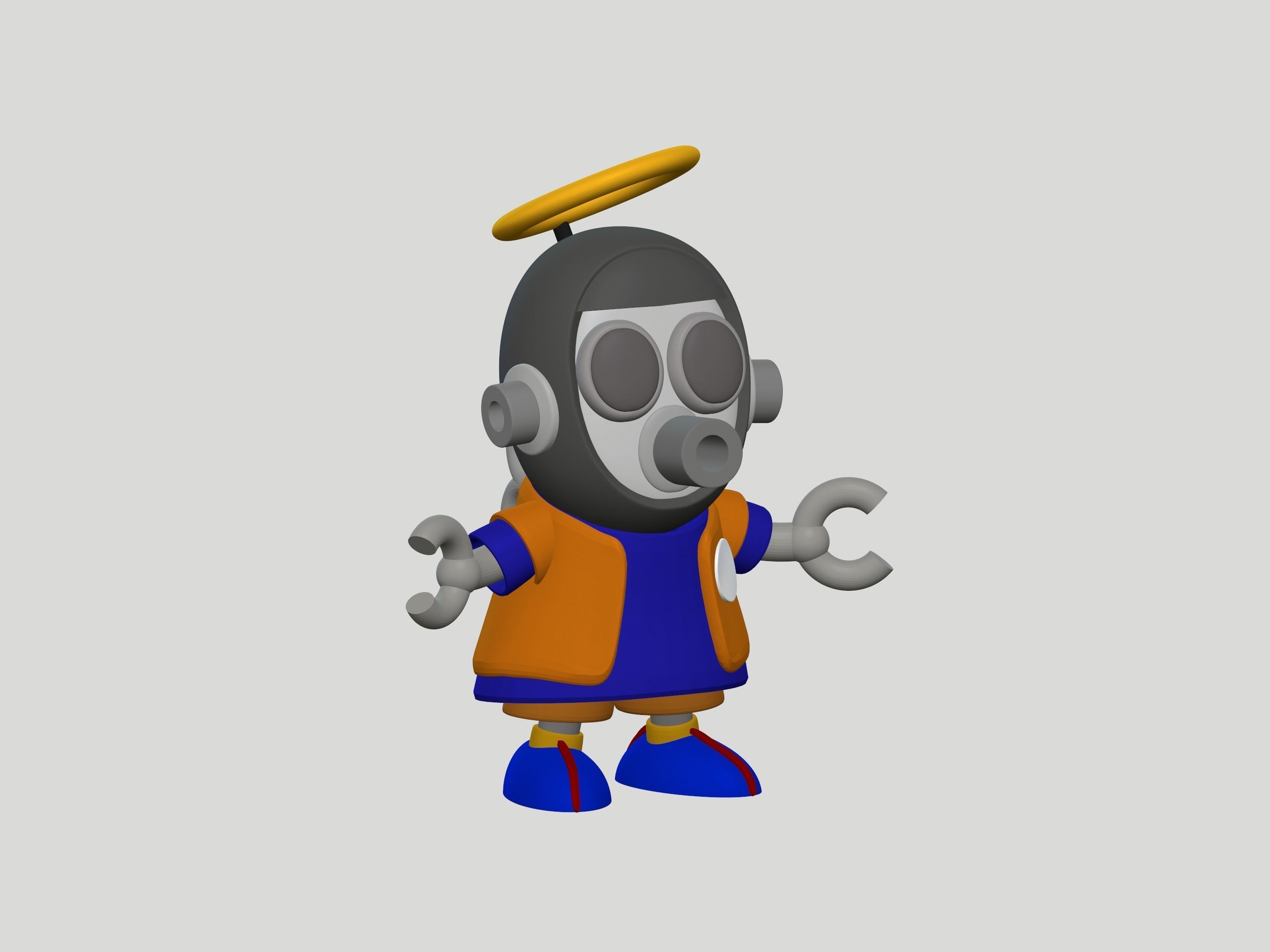 Akira Toriyama Robot mascot with nimbus cloud 3D print model_5