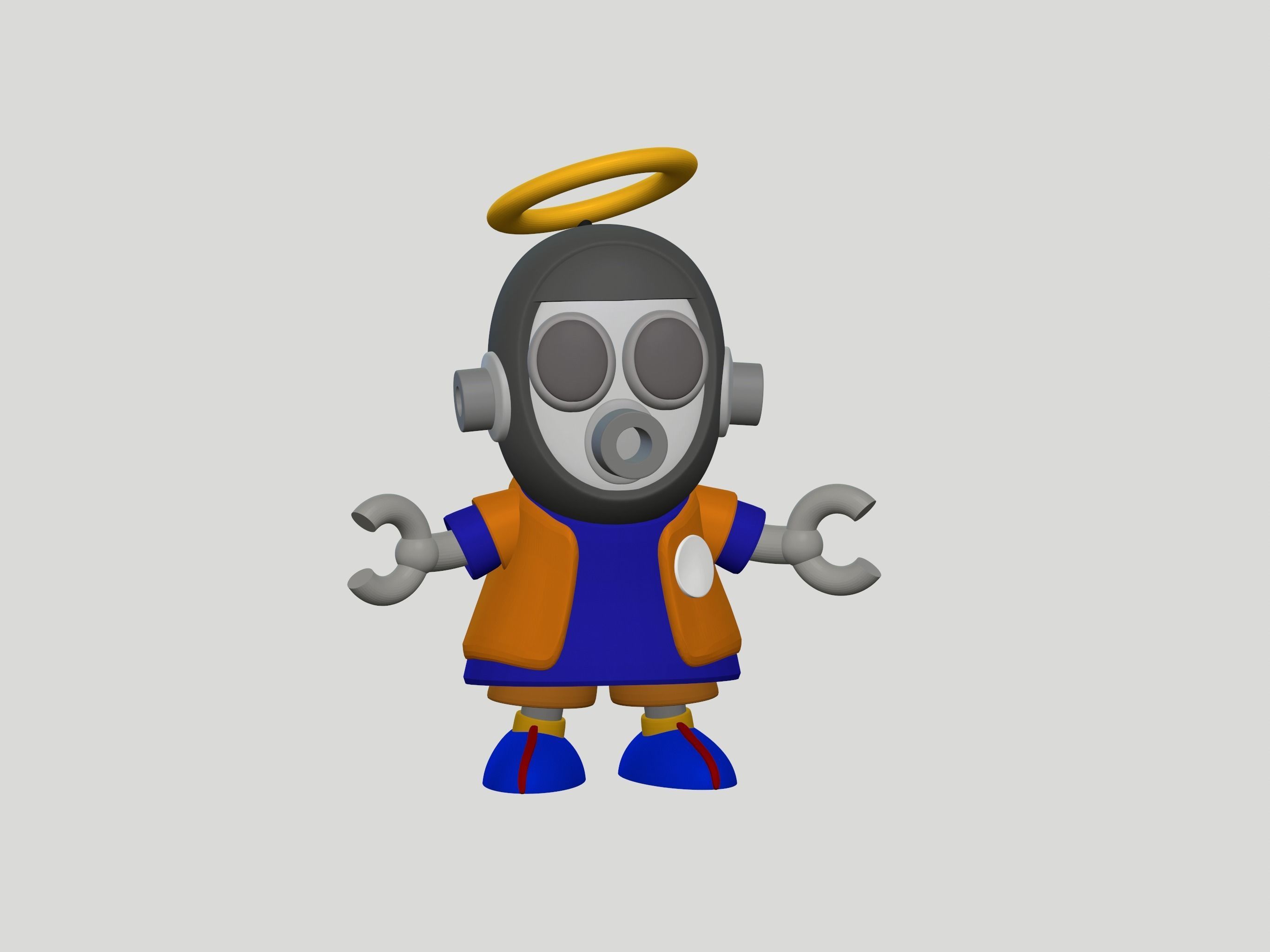 Akira Toriyama Robot mascot with nimbus cloud 3D print model_2
