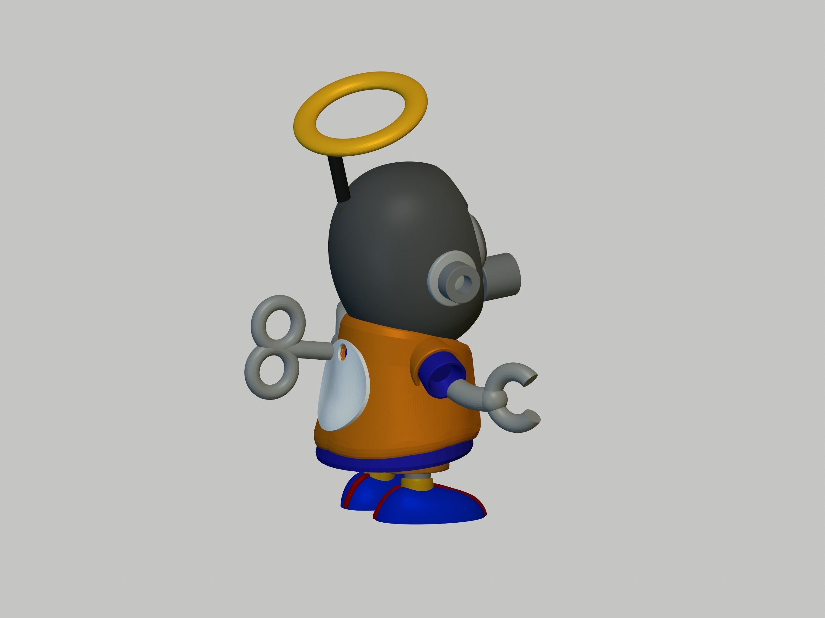 Akira Toriyama Robot mascot with nimbus cloud 3D print model_12