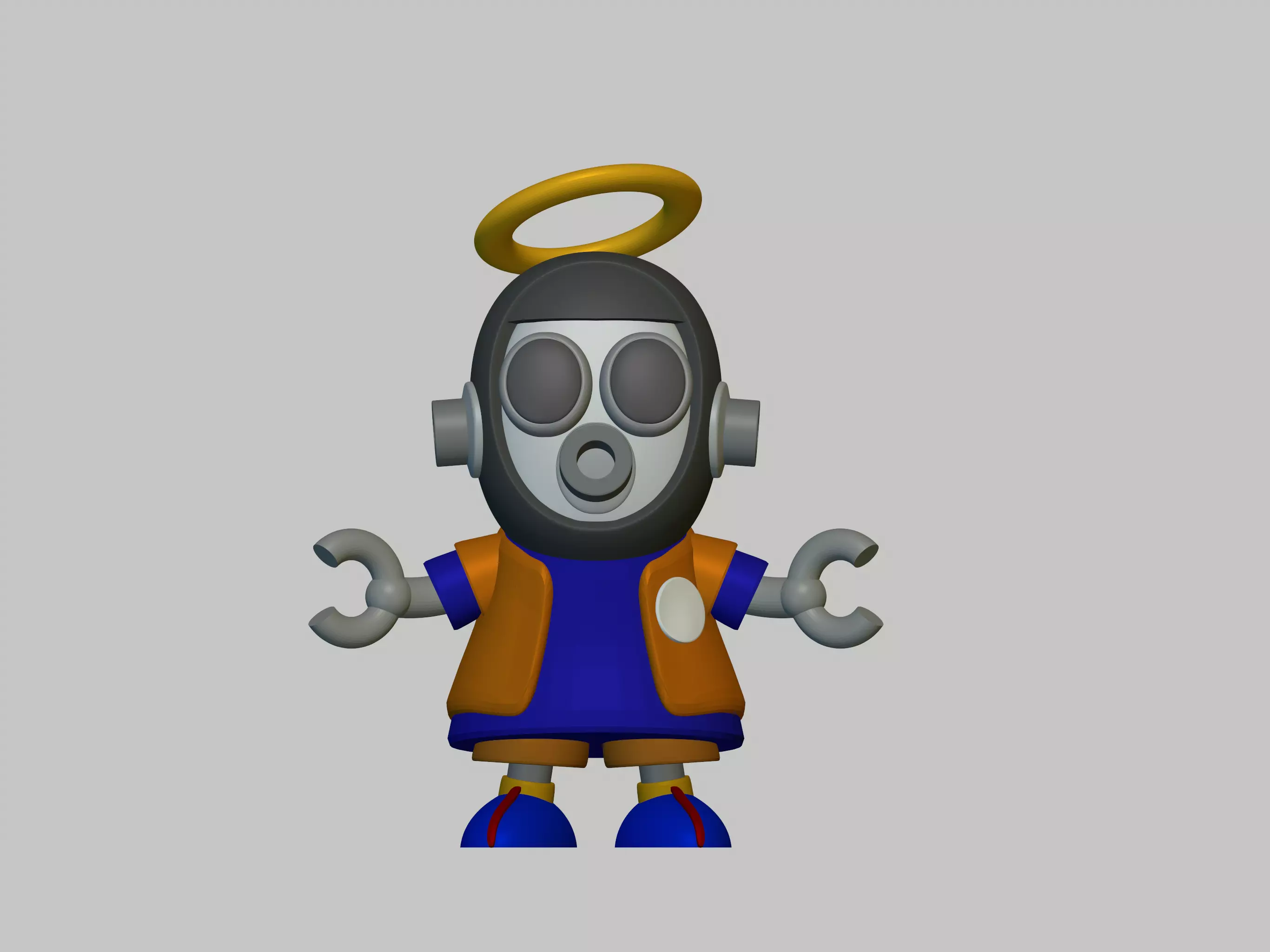Akira Toriyama Robot mascot with nimbus cloud 3D print model_0