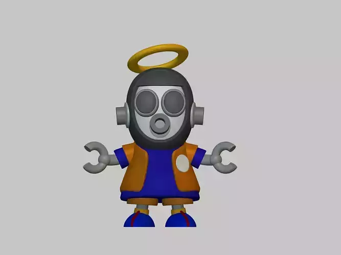Akira Toriyama Robot mascot with nimbus cloud 3D print model