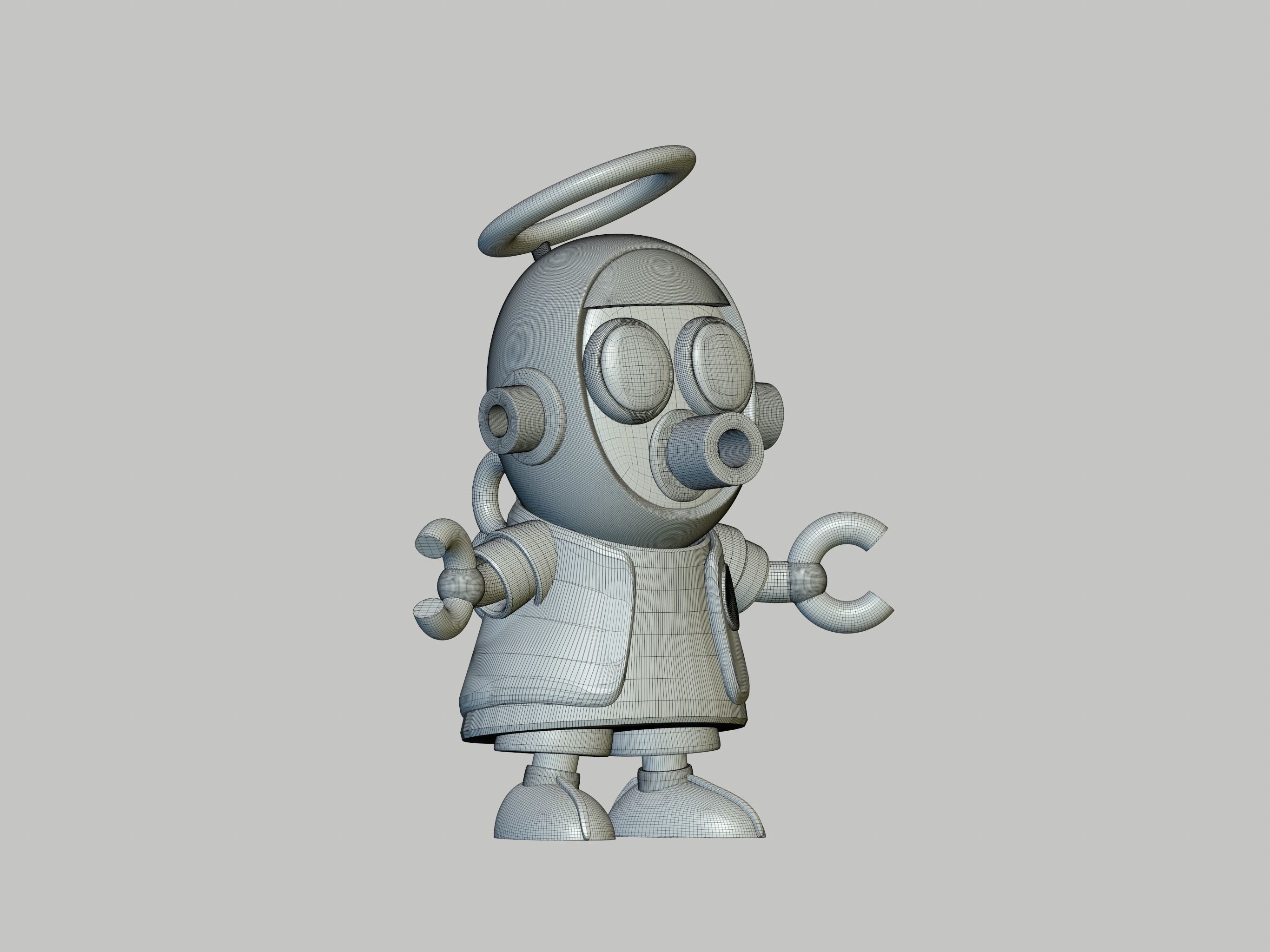 Akira Toriyama Robot mascot with nimbus cloud 3D print model_8