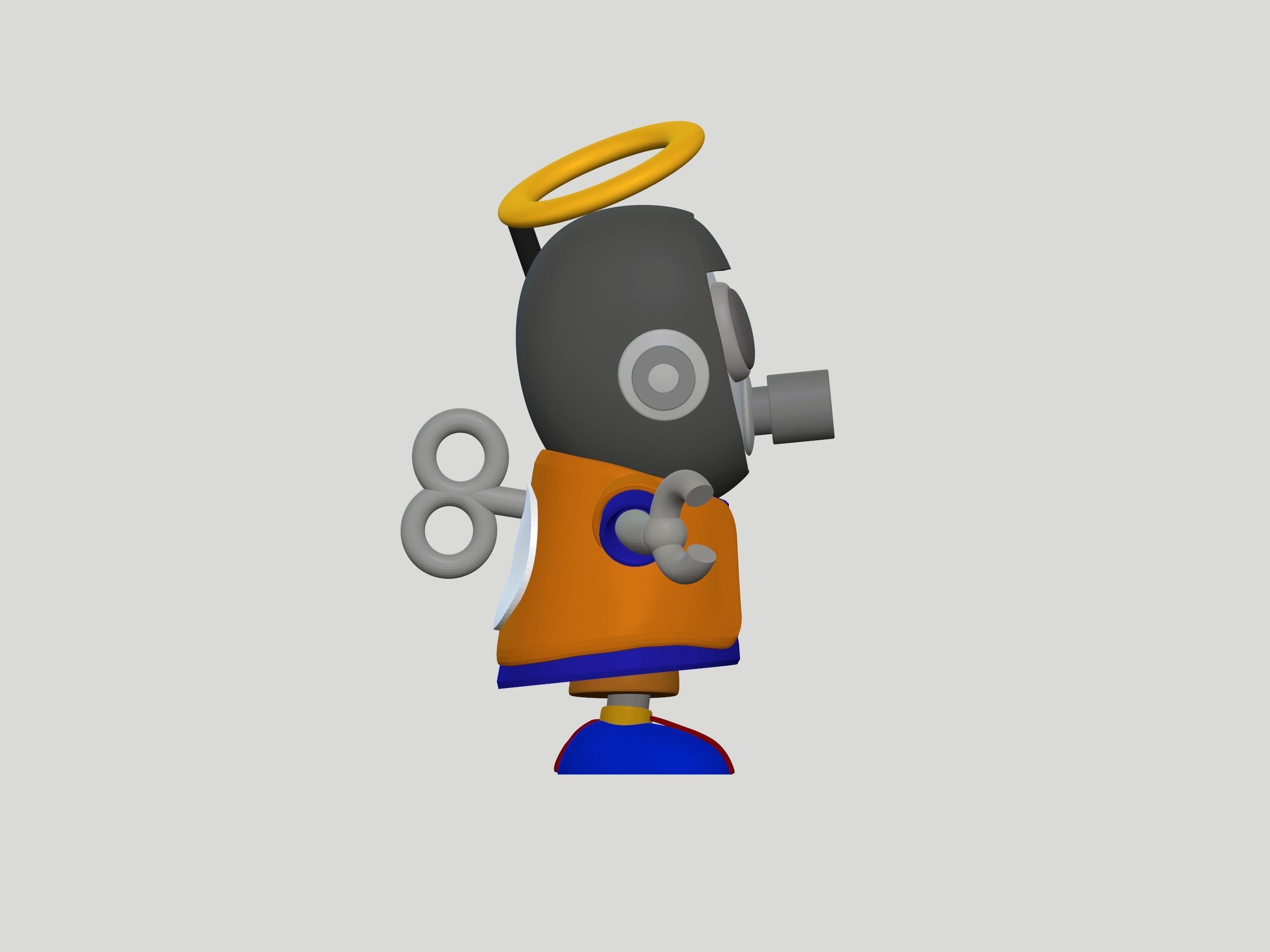 Akira Toriyama Robot mascot with nimbus cloud 3D print model_11