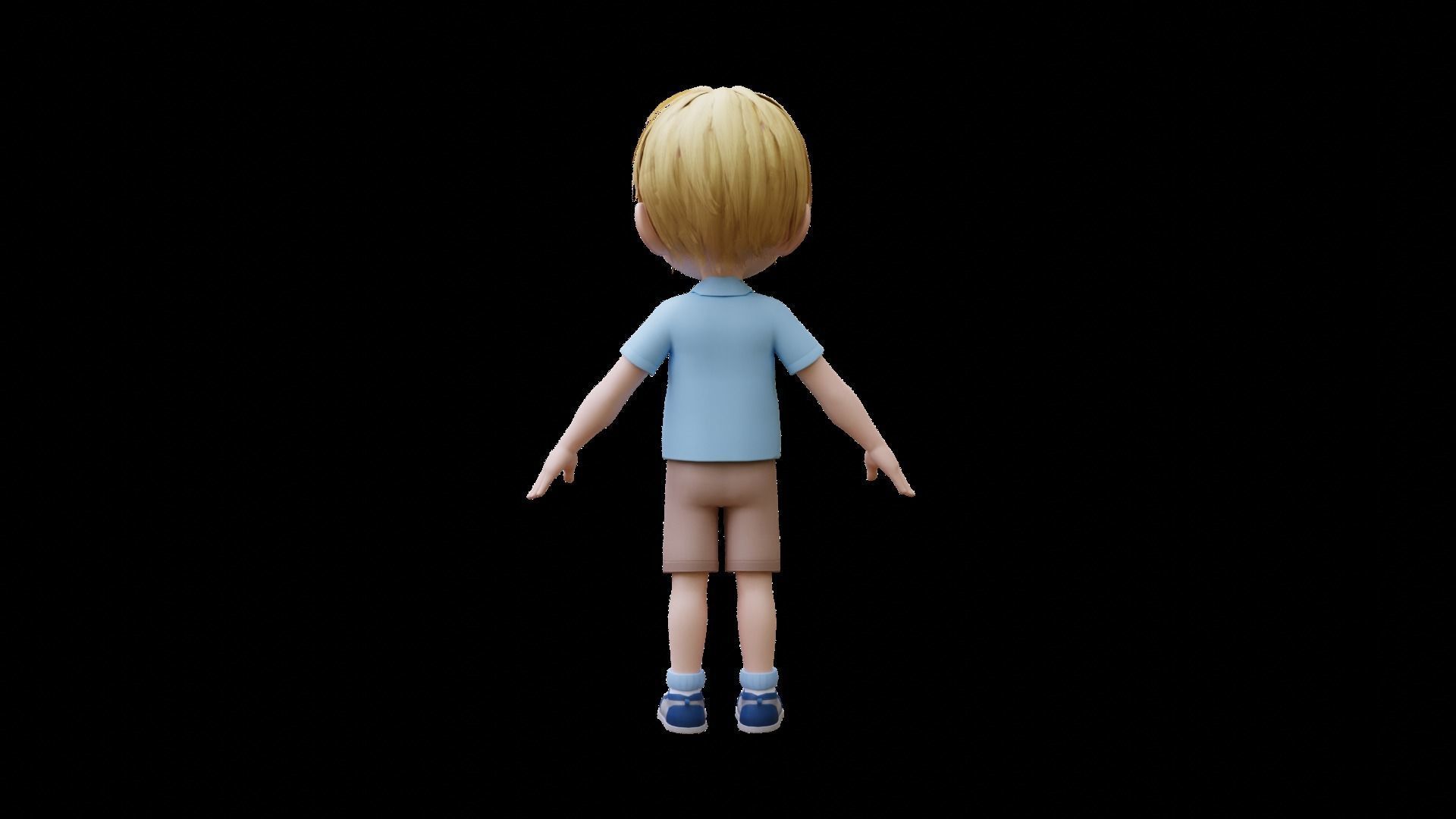 Cute Boy character Low-poly 3D model_4