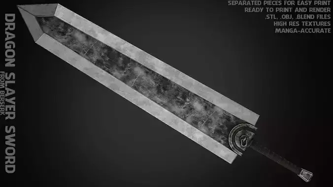 Berserk Guts Dragon Slayer Sword for Cosplay 3D print model