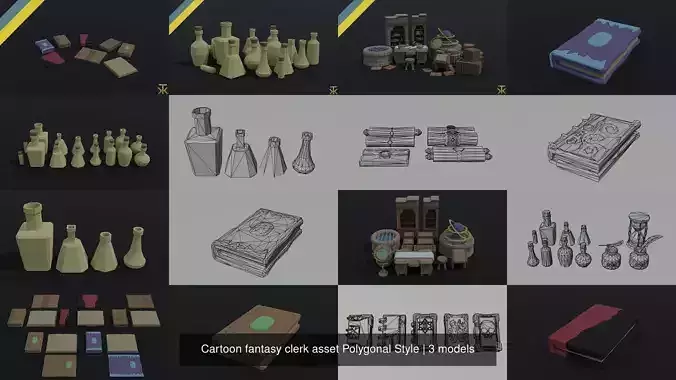 Cartoon fantasy clerk asset Polygonal Style