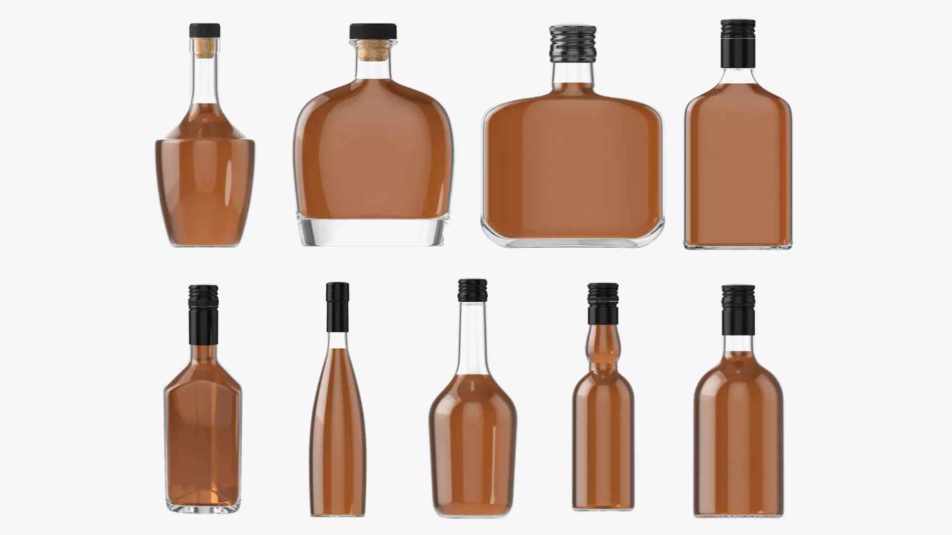 whiskey glass bottles vol2 3D Model Collection_0