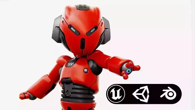 TOON DROID Y-200 Rigged for Unreal Engine - Unity - MIXAMO 3D model