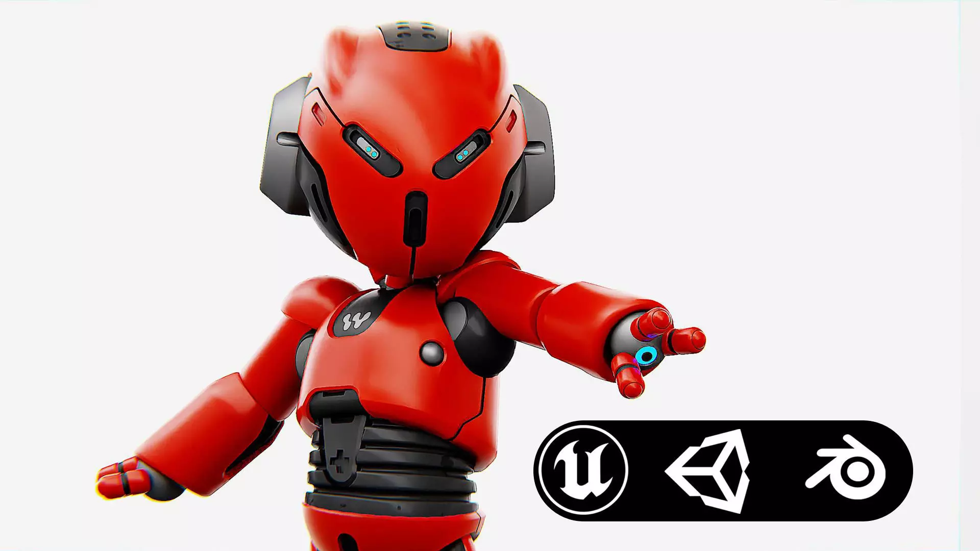 TOON DROID Y-200 Rigged for Unreal Engine - Unity - MIXAMO 3D model_0