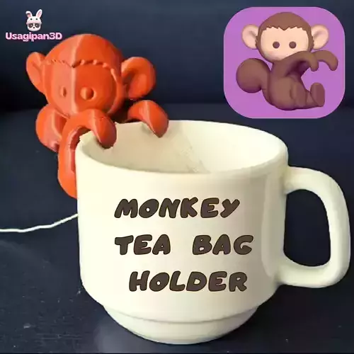 Monkey Tea Bag Holder 3D print model