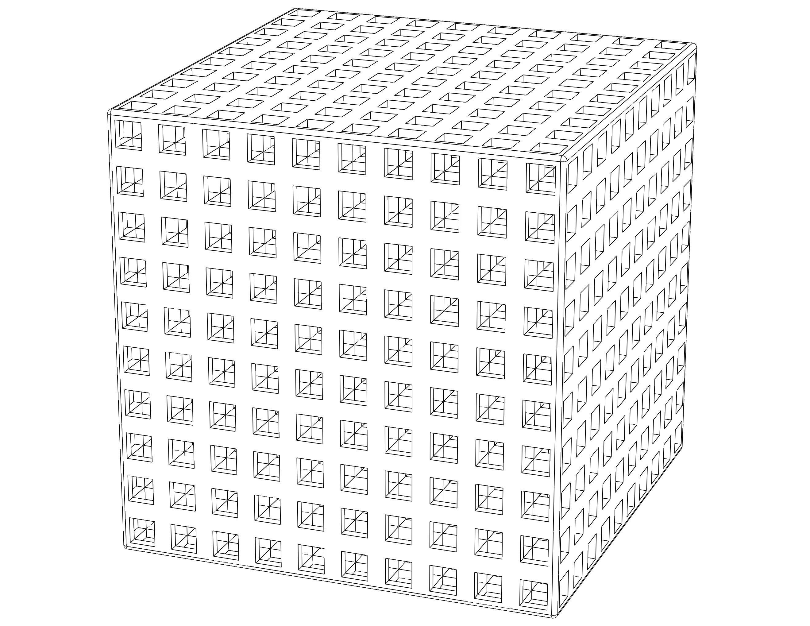 Simple Cubic Lattice Structure 3D print model_2