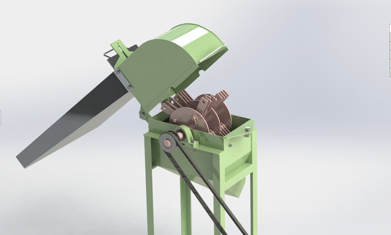 Small Scale Hammer Mill 3D model_2