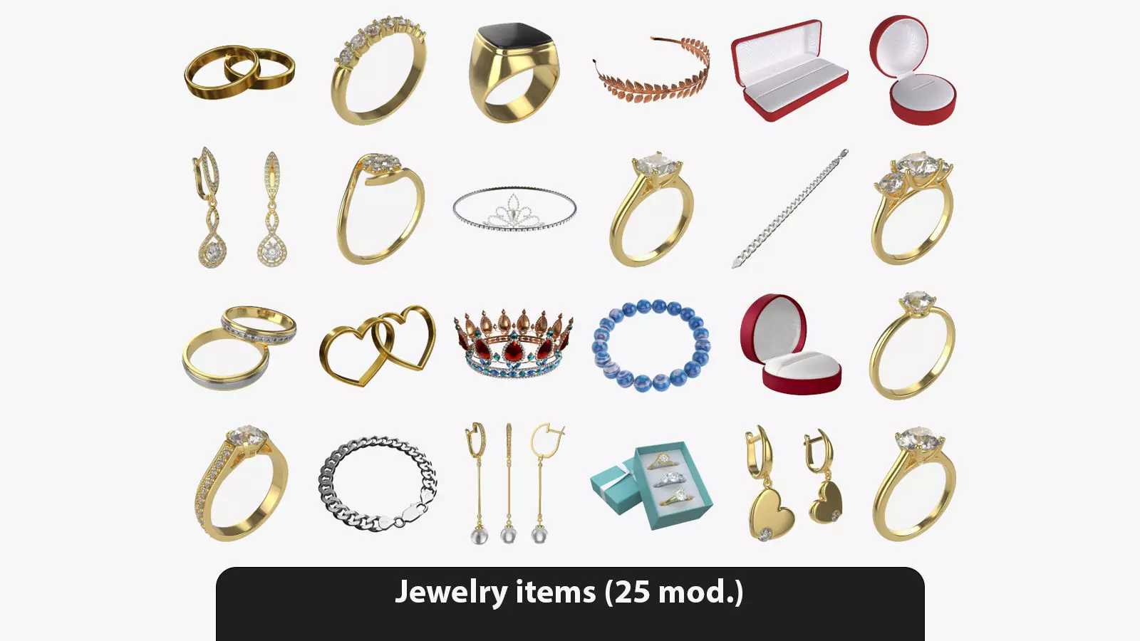 Jewelry items 3D model