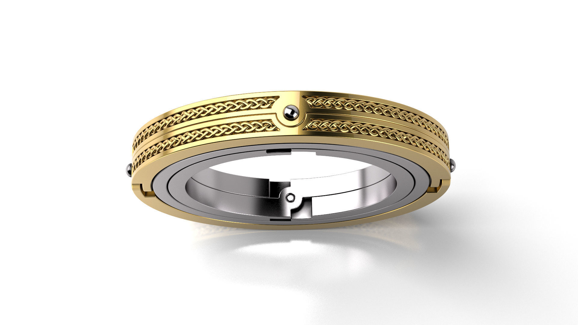 Twisted Symbols  ring 3D print model_6