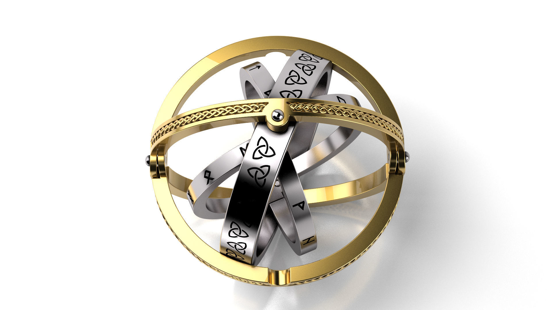 Twisted Symbols  ring 3D print model_5