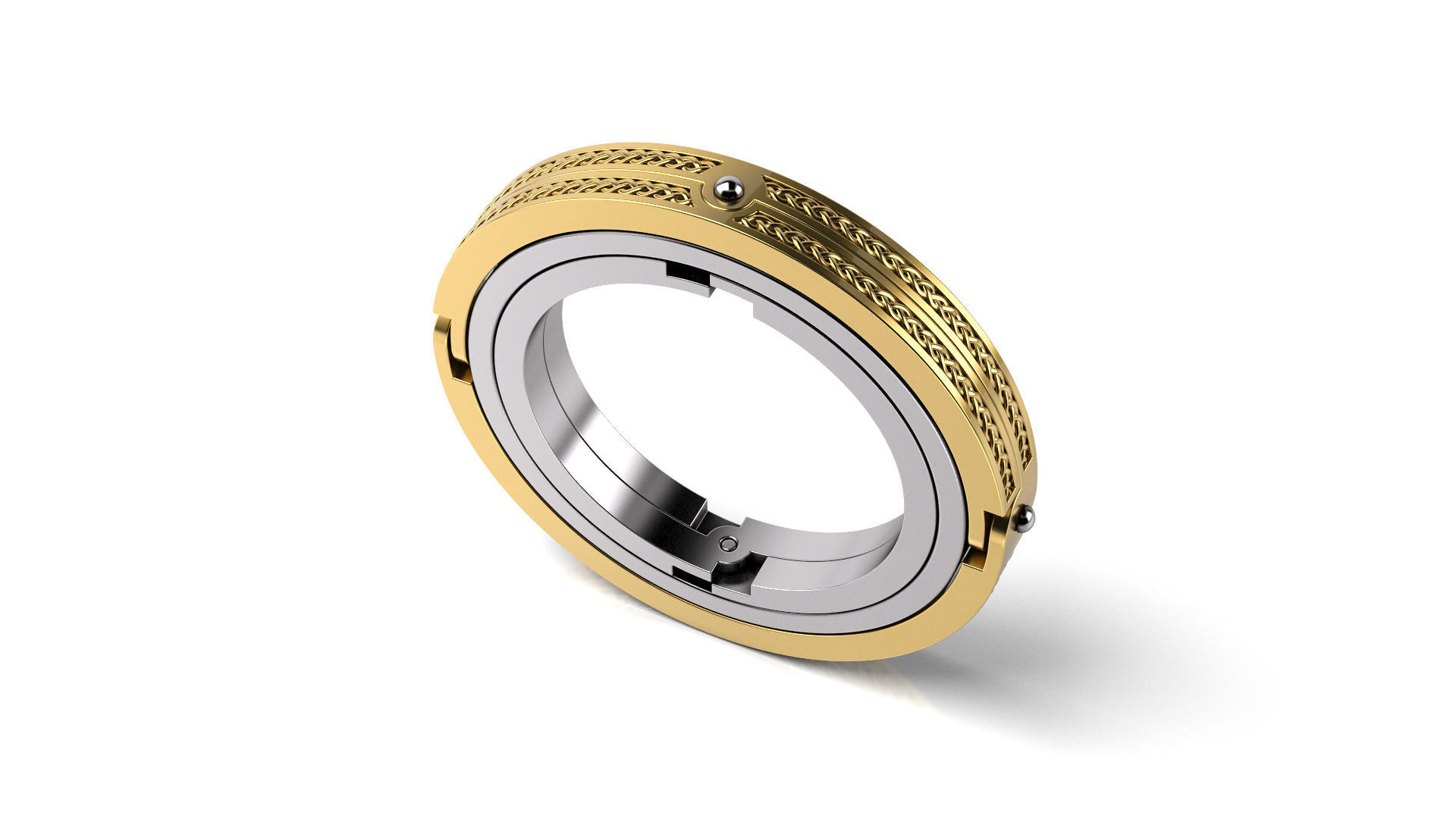 Twisted Symbols  ring 3D print model_4