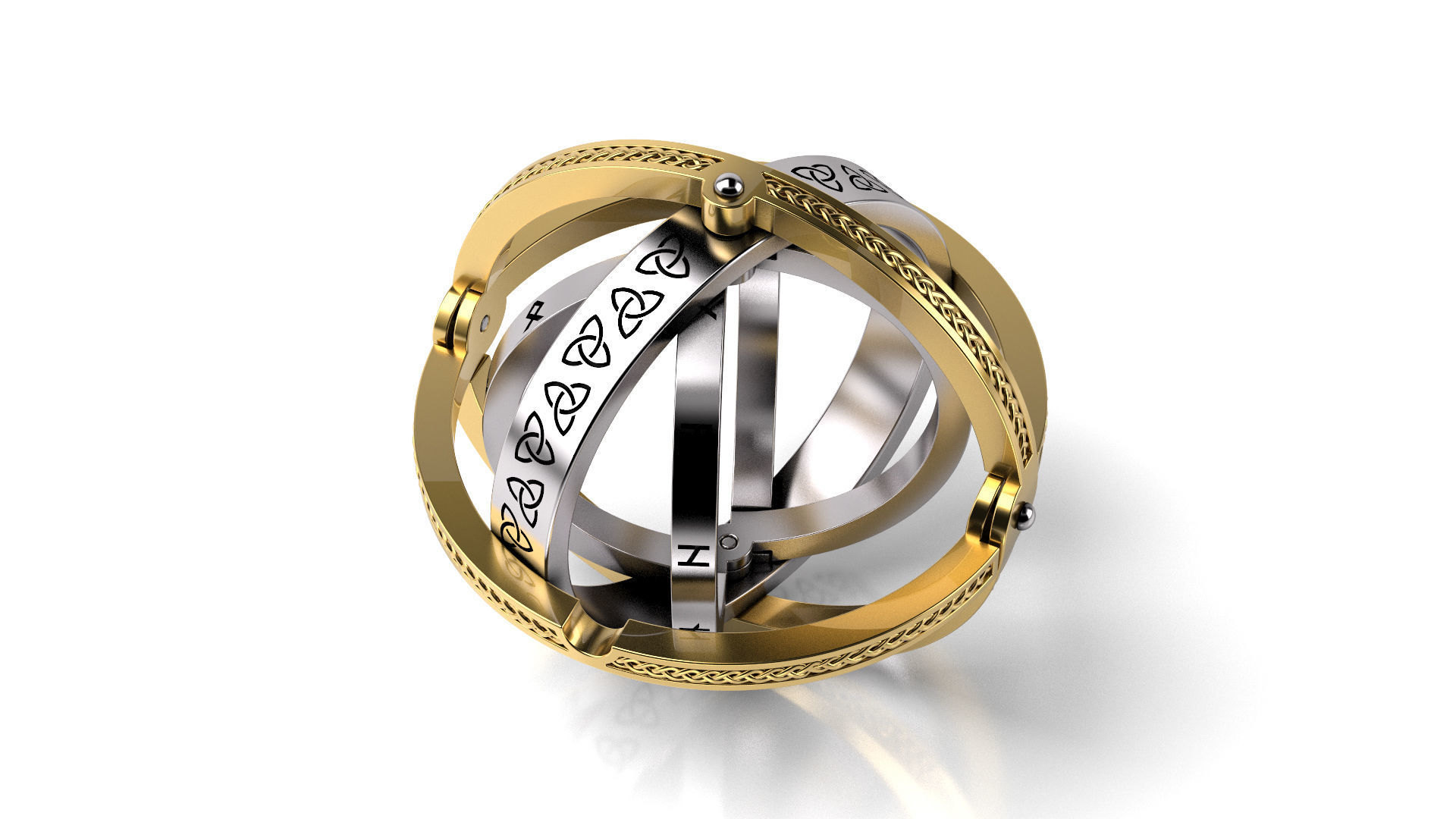 Twisted Symbols  ring 3D print model_3
