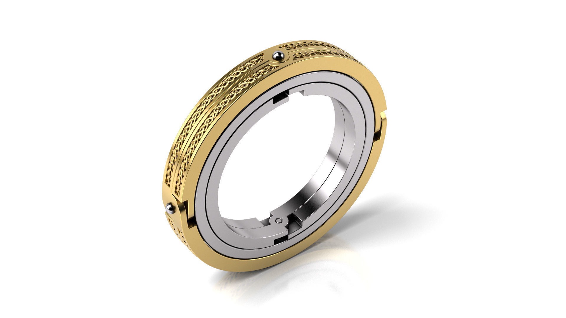 Twisted Symbols  ring 3D print model_8