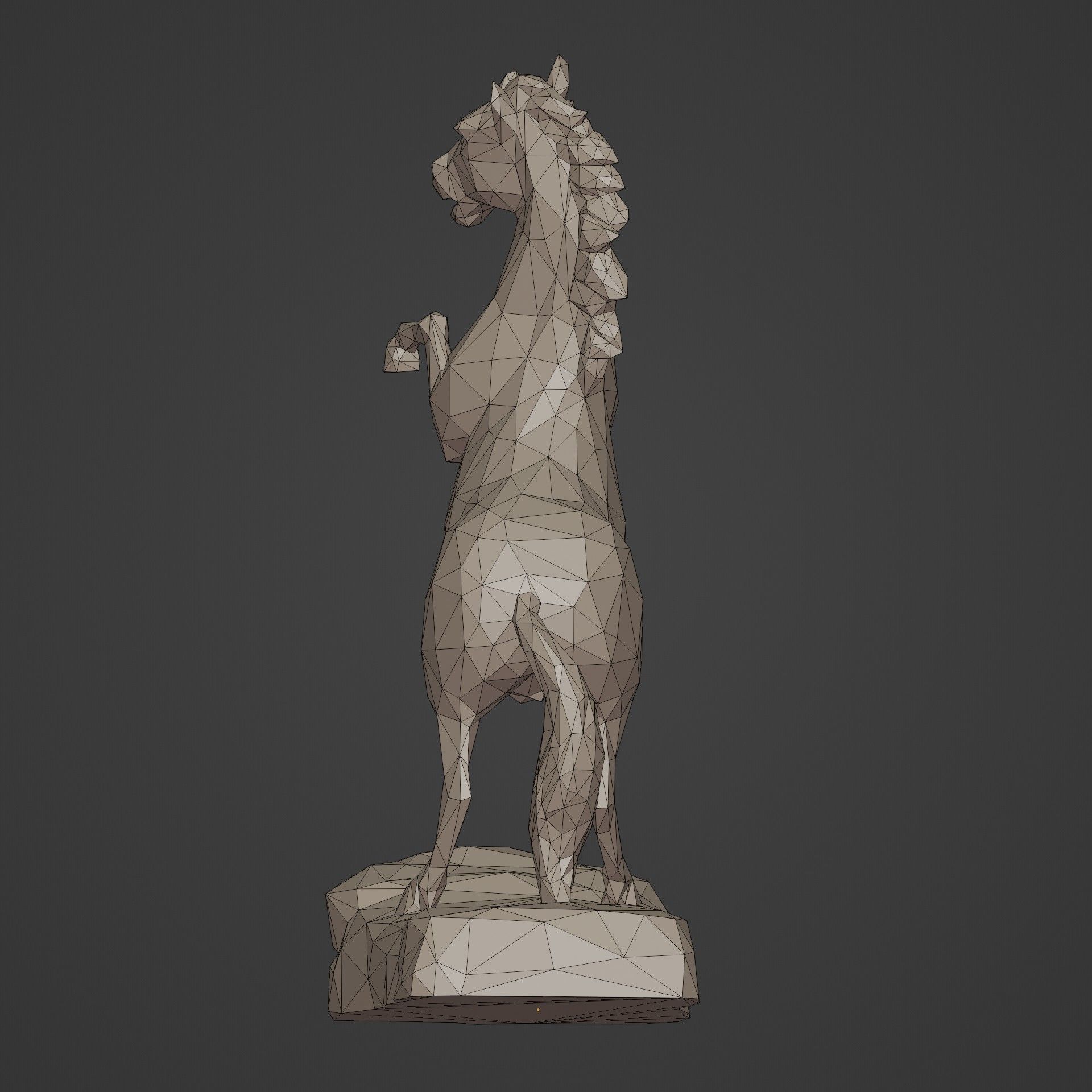 Lowpoly - Polygonal Statue Pack -- Bear - Bull - Eagle - Horse 3D print model_13