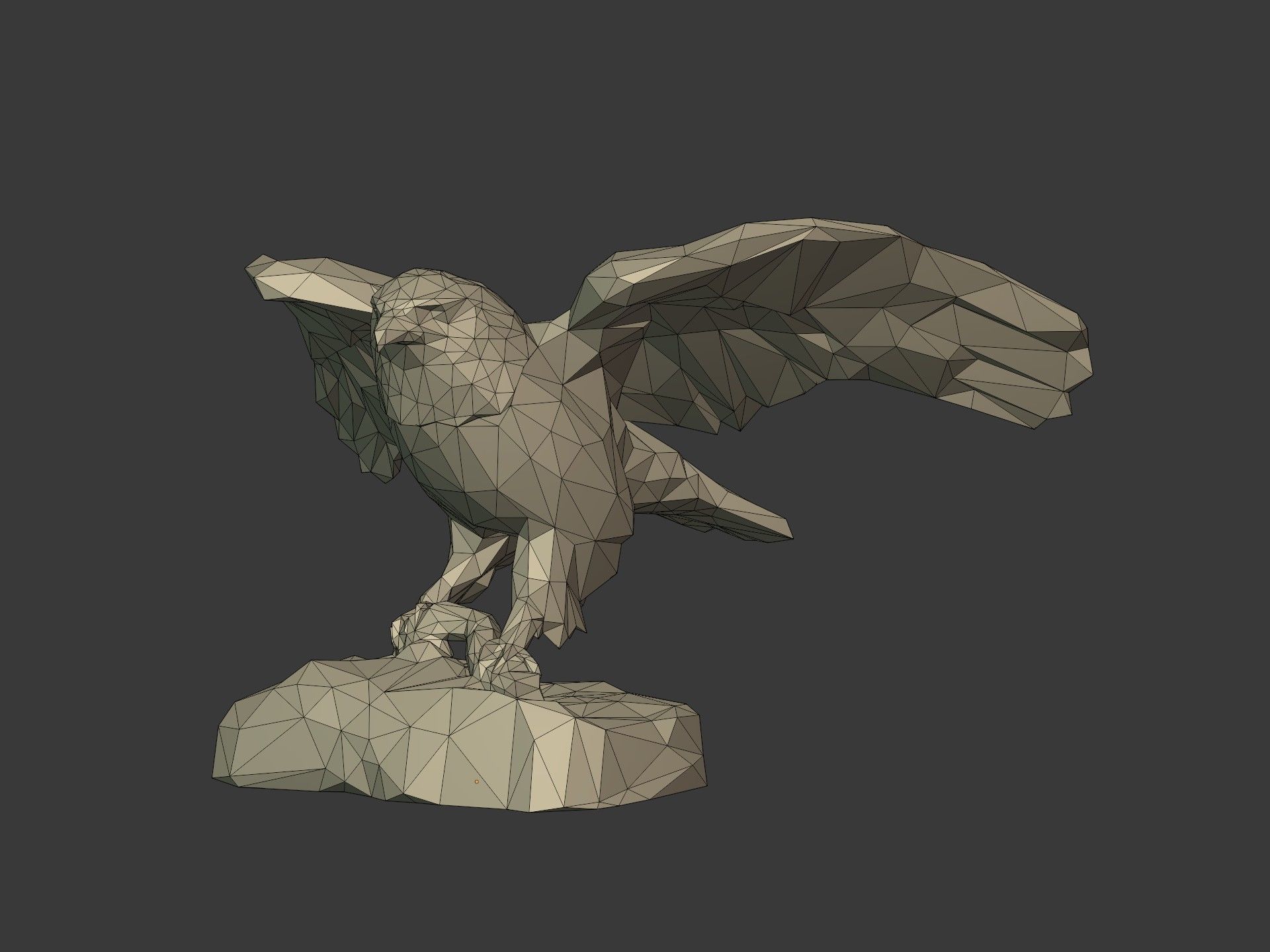 Lowpoly - Polygonal Statue Pack -- Bear - Bull - Eagle - Horse 3D print model_3