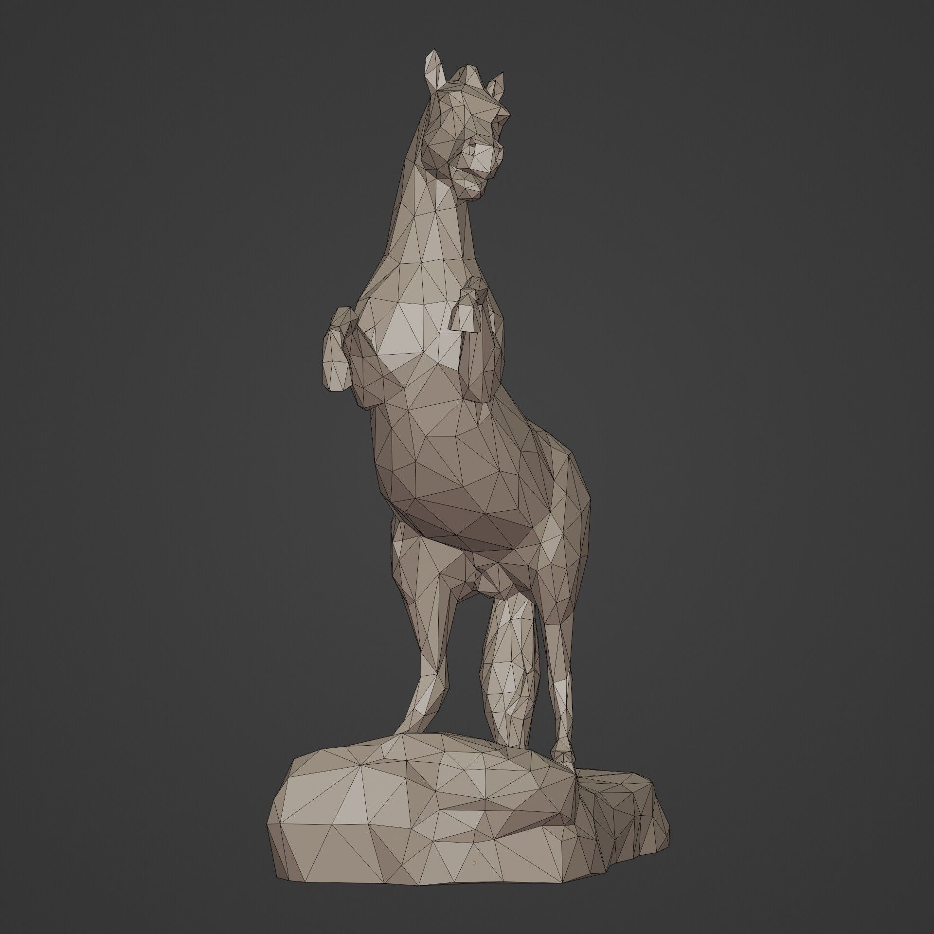 Lowpoly - Polygonal Statue Pack -- Bear - Bull - Eagle - Horse 3D print model_9